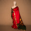 Scarlet Red Kanchipuram Silk Saree with Gold Zari Stripes