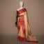 Crimson Petals on Beige Dreams, Soft and Pure Cotton Saree