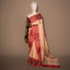 Crimson Petals on Beige Dreams, Soft and Pure Cotton Saree