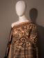 Beige-Brown Heritage, Kantha Embroidered Silk Saree