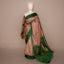 Taupe South Silk Saree with Emerald Green Border and Antique Gold Zari
