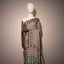 Geometric Symphony in Ivory & Black Silk Saree