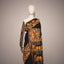 Black Kanthha Stitch Saree with Mustard Embroidery Motifs