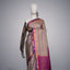 Light Grey Kanjivaram South Silk Saree with Pink-Gold Border