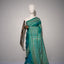 Deep Teal/ Kathhia Stitch Saree with Ivory Geometric Motifs