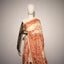 Ivory Radiance, Tassar Silk Kantha Saree with Terracotta and Black Folk Motifs