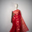 Shuddh Laal Muslin Jamdani with Floral Vine border and Pallu