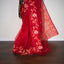 Shuddh Laal Muslin Jamdani with Floral Vine border and Pallu