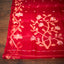 Shuddh Laal Muslin Jamdani with Floral Vine border and Pallu