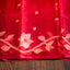 Shuddh Laal Muslin Jamdani with Floral Vine border and Pallu