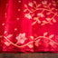 Shuddh Laal Muslin Jamdani with Floral Vine border and Pallu