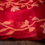 Shuddh Laal Muslin Jamdani with Floral Vine border and Pallu