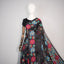 Raat Gulbaag Black Pure Muslin Jamdani – Multicolour Floral Vine Masterpiece