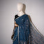Neel Viraasat Pure Linen Jamdani – Teal Blue Handwoven Elegance