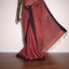 Muted Blush Pink with Deep Maroon Border Pure Cotton Bengal Handloom Saree