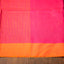Fuchsia Pink & Saffron Orange Border Pure Cotton Bengal Handloom Saree