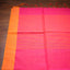 Fuchsia Pink & Saffron Orange Border Pure Cotton Bengal Handloom Saree