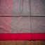 Grey Body, Red Border Pure Cotton Bengal Handloom Saree