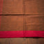 Dark Brown & Red Border Pure Cotton Bengal Handloom Saree