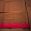 Dark Brown & Red Border Pure Cotton Bengal Handloom Saree