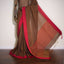 Dark Brown & Red Border Pure Cotton Bengal Handloom Saree