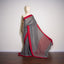 Grey Body, Red Border Pure Cotton Bengal Handloom Saree