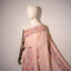 Kantha Vriksha Linen Saree – Dusty Blush Rose with Peach & Slate Blue Kantha Embroidery