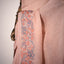 Kantha Vriksha Linen Saree – Dusty Blush Rose with Peach & Slate Blue Kantha Embroidery
