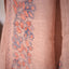 Kantha Vriksha Linen Saree – Dusty Blush Rose with Peach & Slate Blue Kantha Embroidery