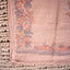 Kantha Vriksha Linen Saree – Dusty Blush Rose with Peach & Slate Blue Kantha Embroidery