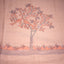 Kantha Vriksha Linen Saree – Dusty Blush Rose with Peach & Slate Blue Kantha Embroidery