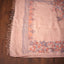 Kantha Vriksha Linen Saree – Dusty Blush Rose with Peach & Slate Blue Kantha Embroidery