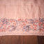 Kantha Vriksha Linen Saree – Dusty Blush Rose with Peach & Slate Blue Kantha Embroidery