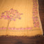 Kantha Vriksha Linen Saree – Mustard Ochre with Pink Kantha Embroidery