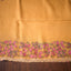 Kantha Vriksha Linen Saree – Mustard Ochre with Pink Kantha Embroidery