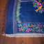 Kantha Vriksha Linen Saree – Deep Indigo Blue with multicolour Hand Kantha Embroidery