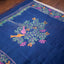 Kantha Vriksha Linen Saree – Deep Indigo Blue with multicolour Hand Kantha Embroidery