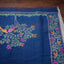 Kantha Vriksha Linen Saree – Deep Indigo Blue with multicolour Hand Kantha Embroidery