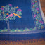 Kantha Vriksha Linen Saree – Deep Indigo Blue with multicolour Hand Kantha Embroidery