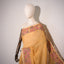 Kantha Vriksha Linen Saree – Mustard Ochre with Pink Kantha Embroidery
