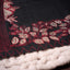 Kantha Vriksha Linen Saree – Midnight Black with Crimson & Ivory Kantha Embroidery