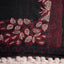 Kantha Vriksha Linen Saree – Midnight Black with Crimson & Ivory Kantha Embroidery