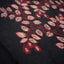 Kantha Vriksha Linen Saree – Midnight Black with Crimson & Ivory Kantha Embroidery