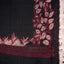 Kantha Vriksha Linen Saree – Midnight Black with Crimson & Ivory Kantha Embroidery
