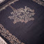 Kantha Vriksha Linen Saree – Charcoal Black with Antique Beige Kantha Embroidery