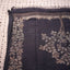 Kantha Vriksha Linen Saree – Charcoal Black with Antique Beige Kantha Embroidery