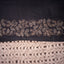 Kantha Vriksha Linen Saree – Charcoal Black with Antique Beige Kantha Embroidery