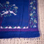 Kantha Vriksha Linen Saree – Classic Royal Blue with Multicolour Kantha Embroidery