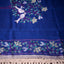 Kantha Vriksha Linen Saree – Classic Royal Blue with Multicolour Kantha Embroidery