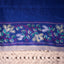 Kantha Vriksha Linen Saree – Classic Royal Blue with Multicolour Kantha Embroidery